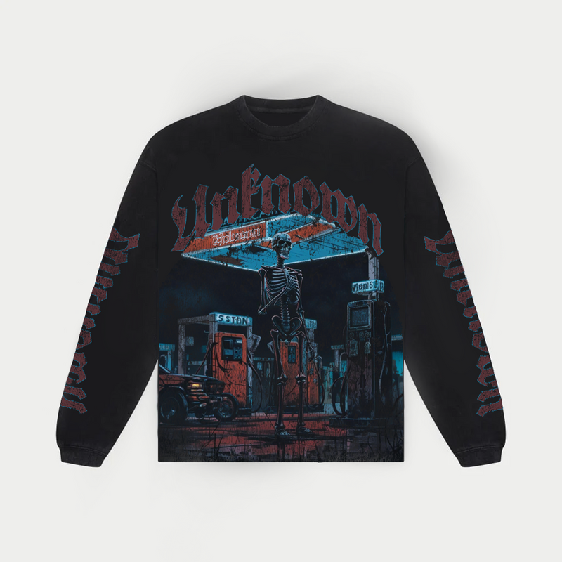 Unknown “ Gas Station “ Long Sleeve black